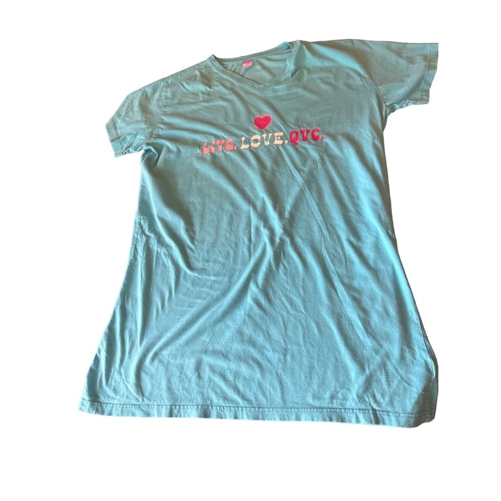 Vintage 1980s Live Love QVC Blue T Shirt Size Large / X Large
